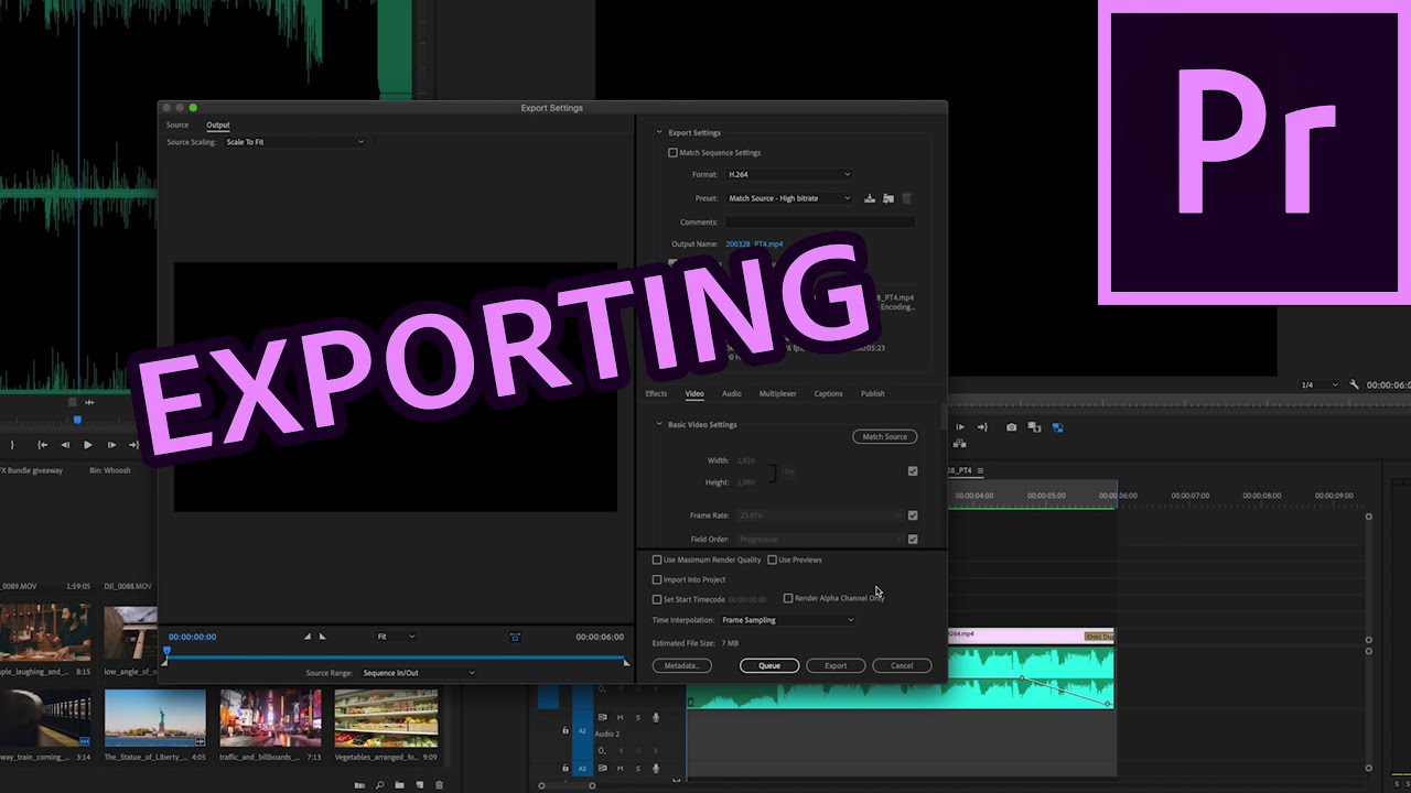 exporting premiere pro mp4